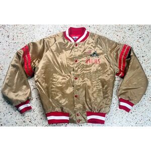 Chalk Line NFL San Francisco 49ers Vtg Youth Satin Bomber Jacket Size 18-20 - XL